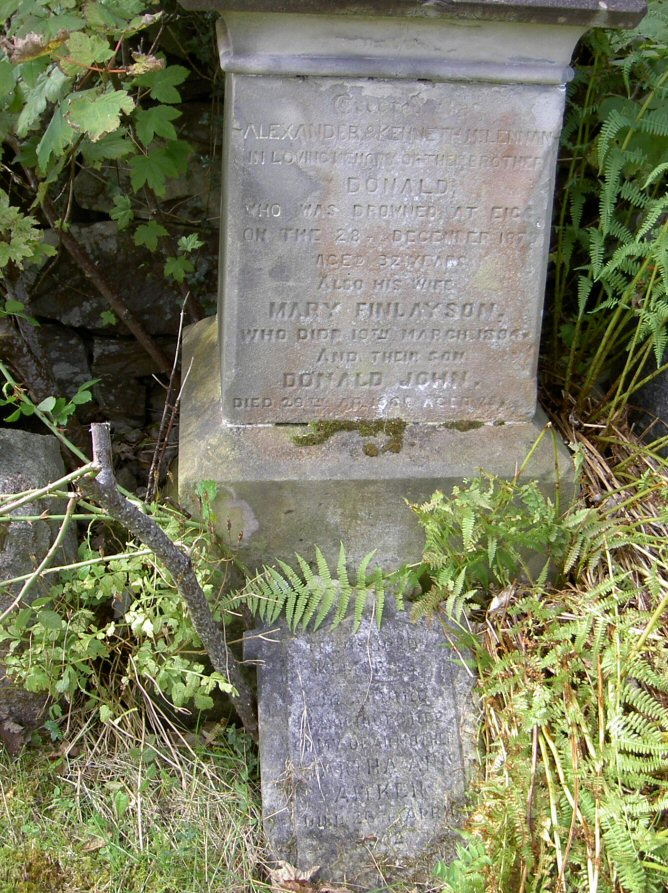 Photo of headstones/Donald McLennan d 1879 hdstn Plockton